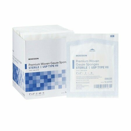 MCKESSON Sterile USP Type VII Gauze Sponge, 3 x 3 Inch, 80PK 16-42332